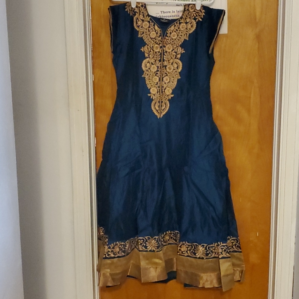 Silky anarkali  with anarkali top, pant and dupatt